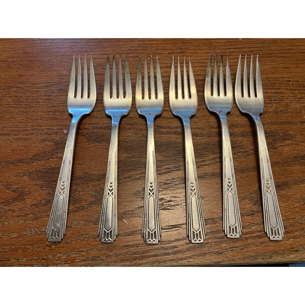 Salad Forks 6 Wm Roger & Son IS Friendship Medality silverware silverplate